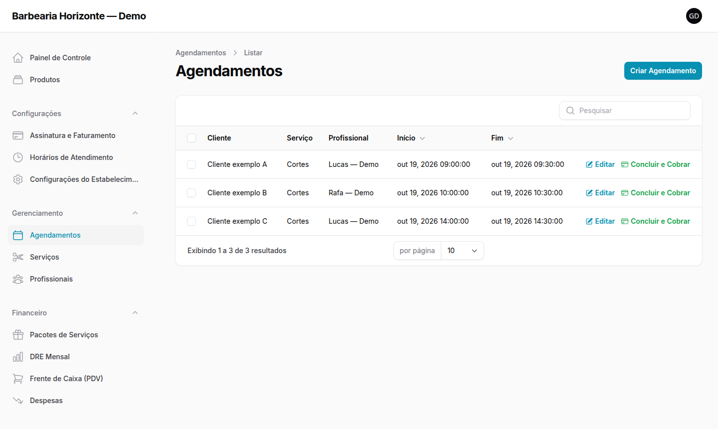1. Organize os atendimentos no NexusFlow, com dados fictícios